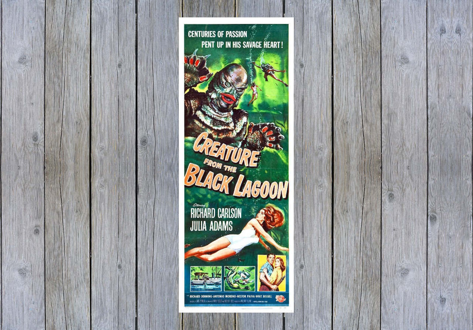 1954 Creature From the Black Lagoon Insert Vintage Movie Poster Print ...