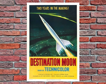 1950 Destination Moon vintage movie poster print