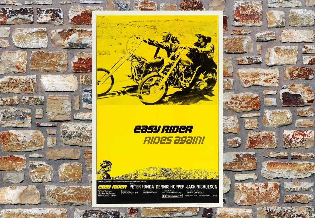 Poster Rider 1969 Easy Rider With Peter Fonda Style B Vintage Motorcycle Movie ...