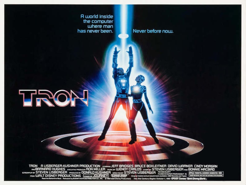1982 Tron Vintage Science Fiction Movie Poster Print Style B - Etsy