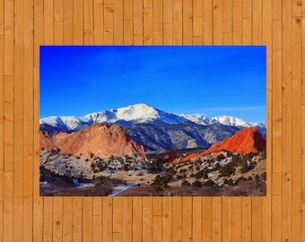 Pikes Peak Garden of the Gods Colorado mountain landscape poster print