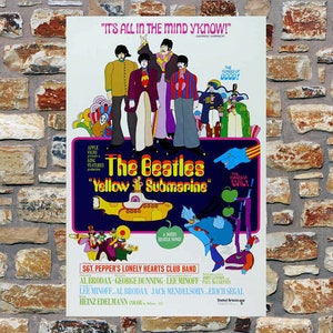 1968 Yellow Submarine The Beatles vintage movie poster print
