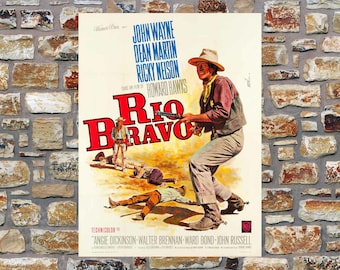 1959 Rio Bravo with John Wayne French vintage western movie poster print