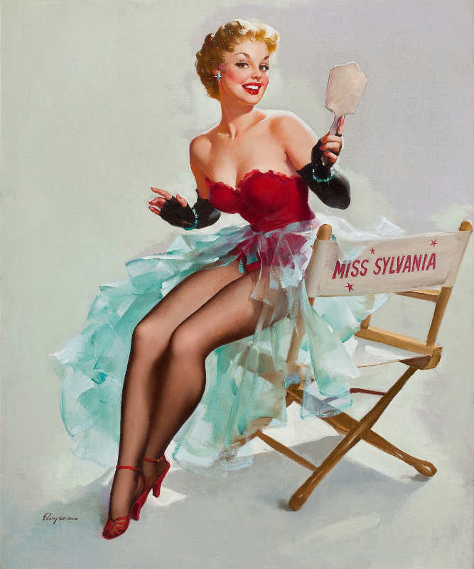 Miss Sylvania 1955 Gil Elvgren Vintage Pin Up Art Poster Etsy