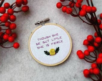 COMPLETED - Little But Fierce Cross Stitch, Sassy Cross Stitch