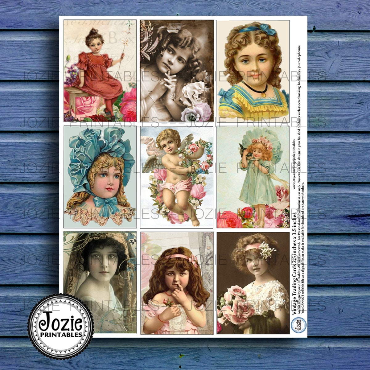 Printable Trading Cards Vintage Ladies Fashion Digital - Etsy