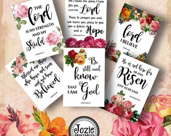 Printable Bookmarks Bible Verse Tags Scripture Art Digital | Etsy