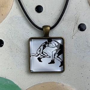 Men&#39;s Wrestling Charm Necklace - FREE SHIPPING