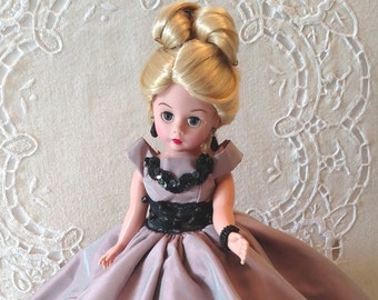 Serenade, Limited Edition, Restrung, HTF, Madame Alexander, 10" Vintage Doll, Jet and Sequin Accents, COA, Box, Wrist Tag, Paperwork