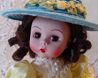 Nora Going To Tea, Rare, LE, 097/132, Madame Alexander, 8&quot; Doll, Articulated, Hat, Silk Dress, Box, COA, Wrist Tag(s), Paperwork