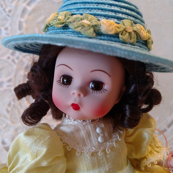 Nora Going To Tea, Rare, LE, 097/132, Madame Alexander, 8" Doll, Articulated, Hat, Silk Dress, Box, COA, Wrist Tag(s), Paperwork