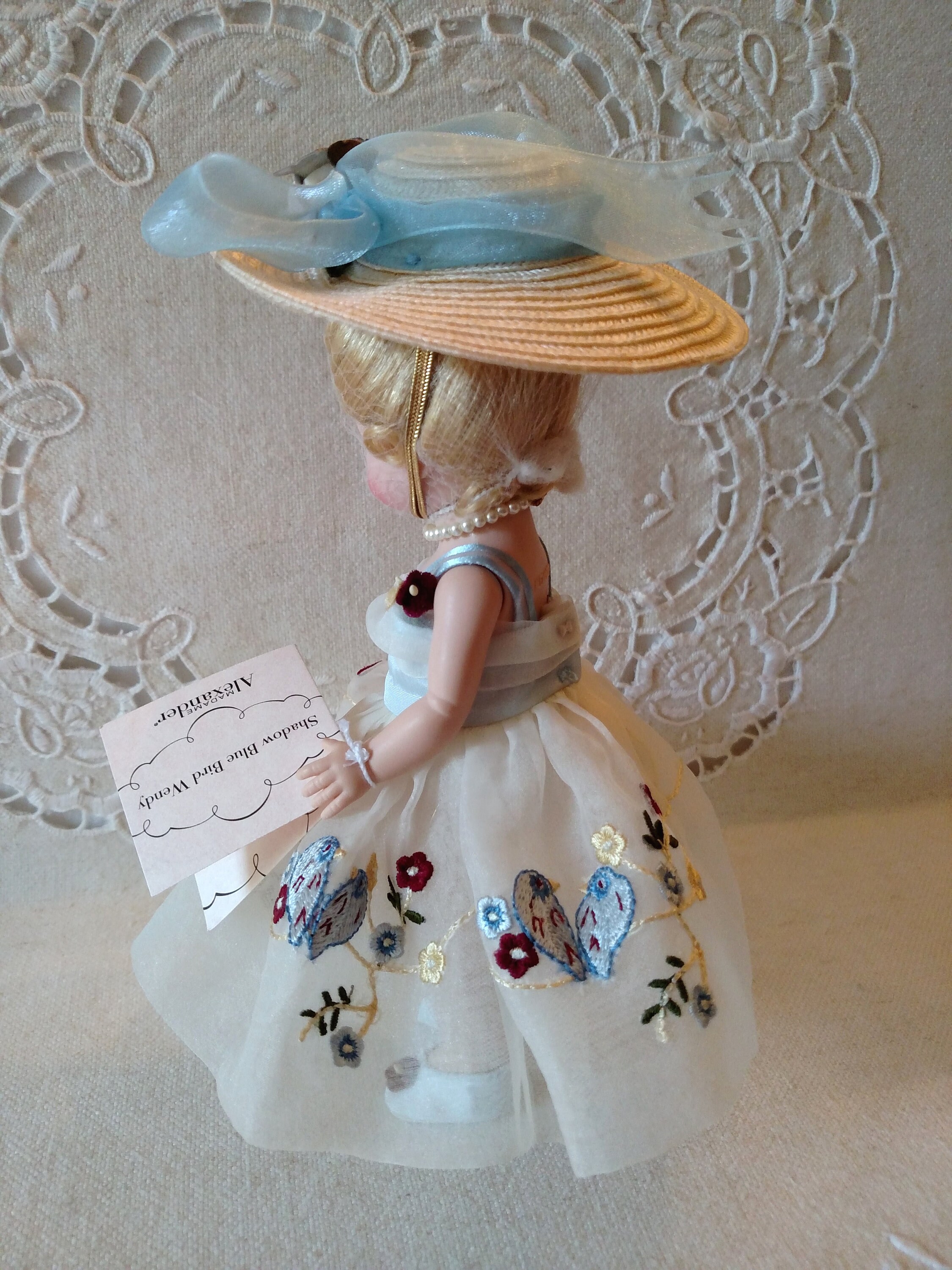 * antique doll ୨୧ ストローハットの ペグドールさん Antique Bisque Head Wind Up Mechanical Key Walker Doll Sweet