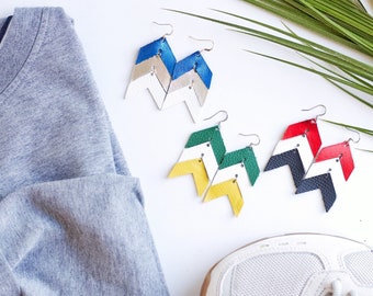 Team Color Leather Earrings - Stylish Accessories for Game Day Fashion