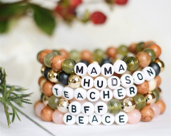 Express Yourself with Personalized Custom Word Beaded Bracelets – Handcrafted Just for You