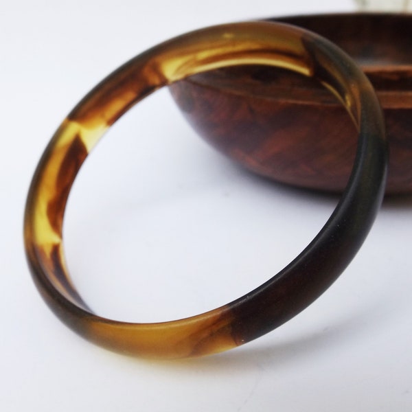 1930s Art deco celluloid faux tortoise shell bangle bracelet, celluloid plastic bracelet, Art deco bangle bracelet, for a collector, gift