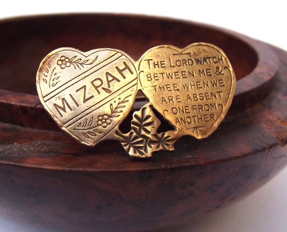 1914 WW1 Mizpah love token brooch pin, Mizpah WW1… - image 3