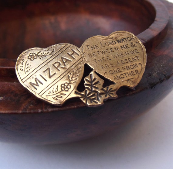 1914 WW1 Mizpah love token brooch pin, Mizpah WW1… - image 1