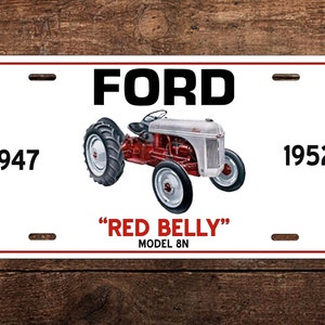 Ford Tractor 8N Red Belly License Plate