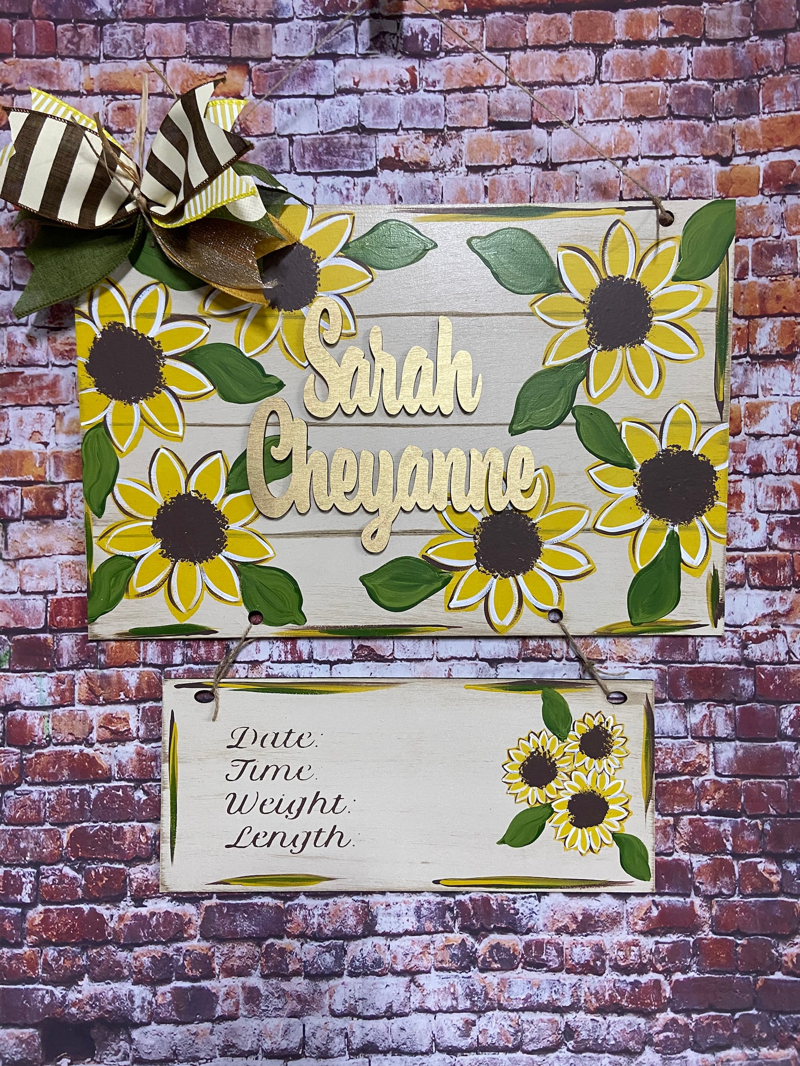 Sunflower Hospital Baby Door Hanger Etsy