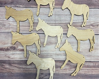 Donkey ornaments set of 30 unfinished