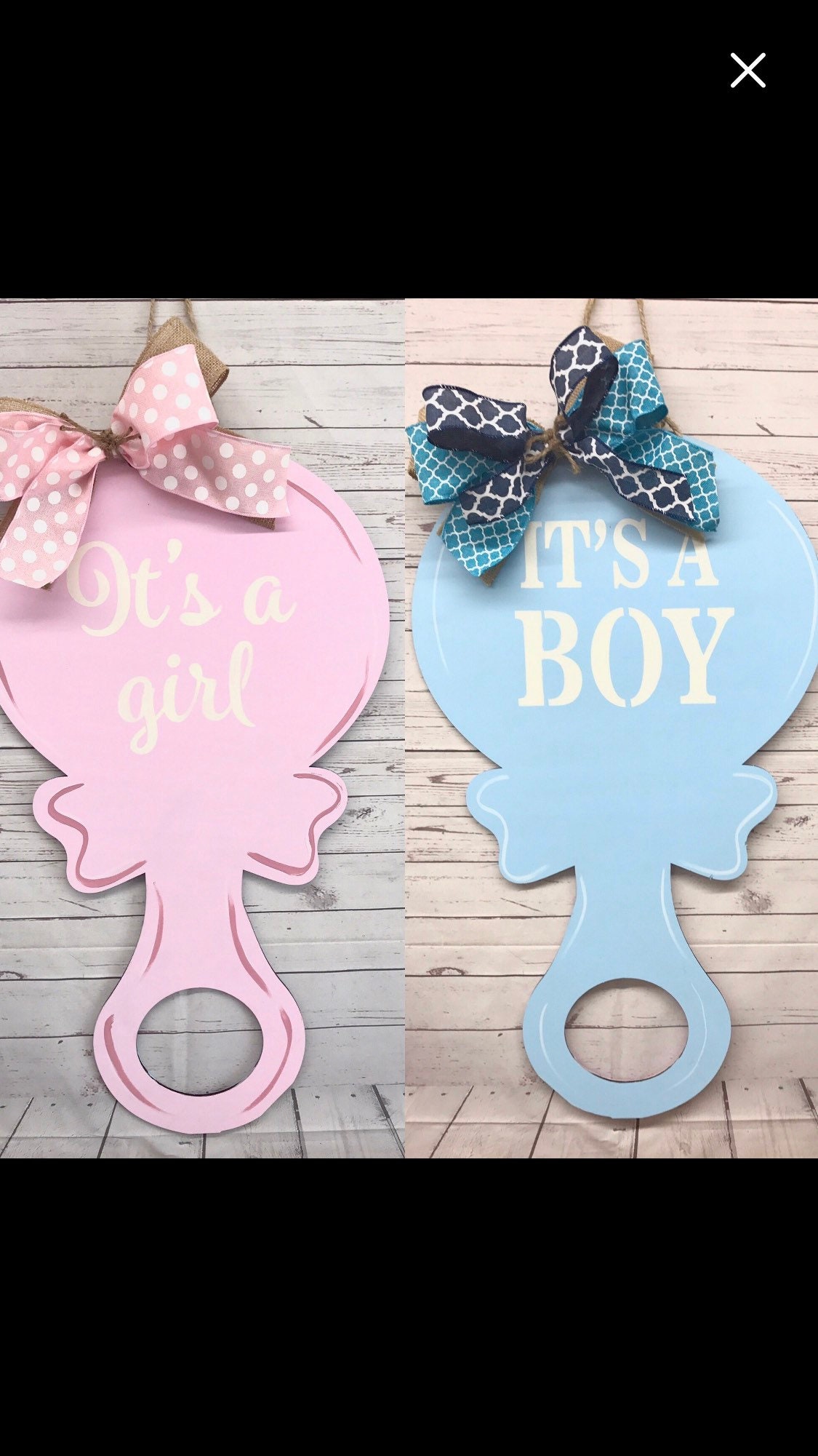 Reversible baby door hanger hospital door hanger nursery Etsy