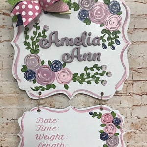 Lavender,navy baby door hanger