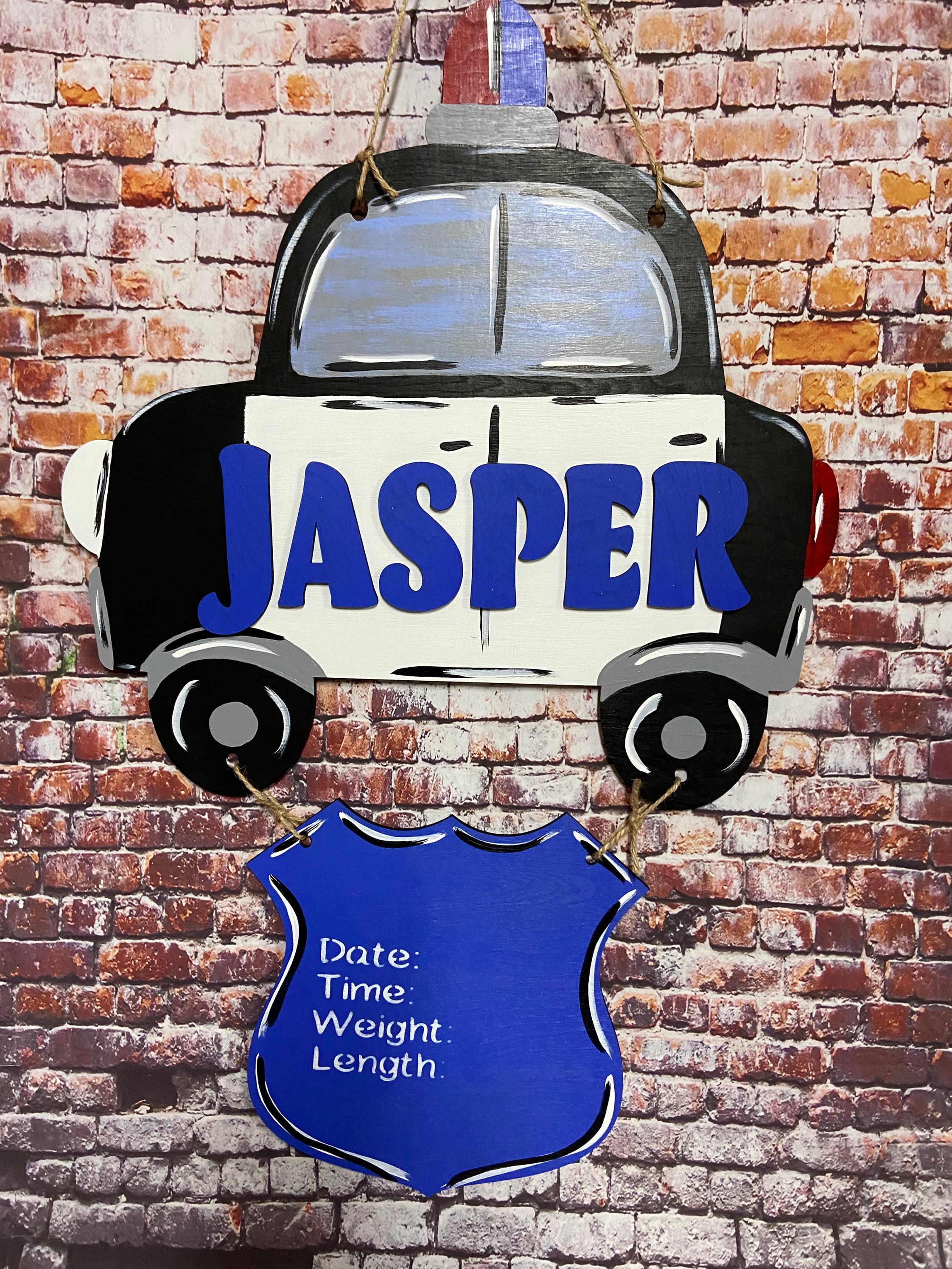 Police car baby door hanger Etsy