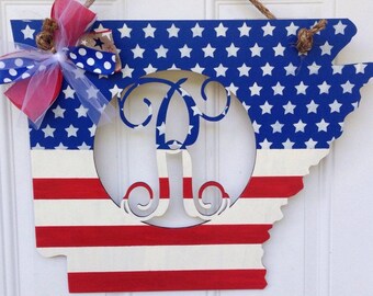 Patriotic state with monogram, pick your state and monogram