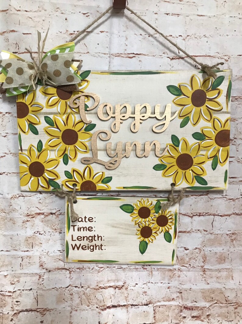 Sunflower Hospital Baby Door Hanger Etsy