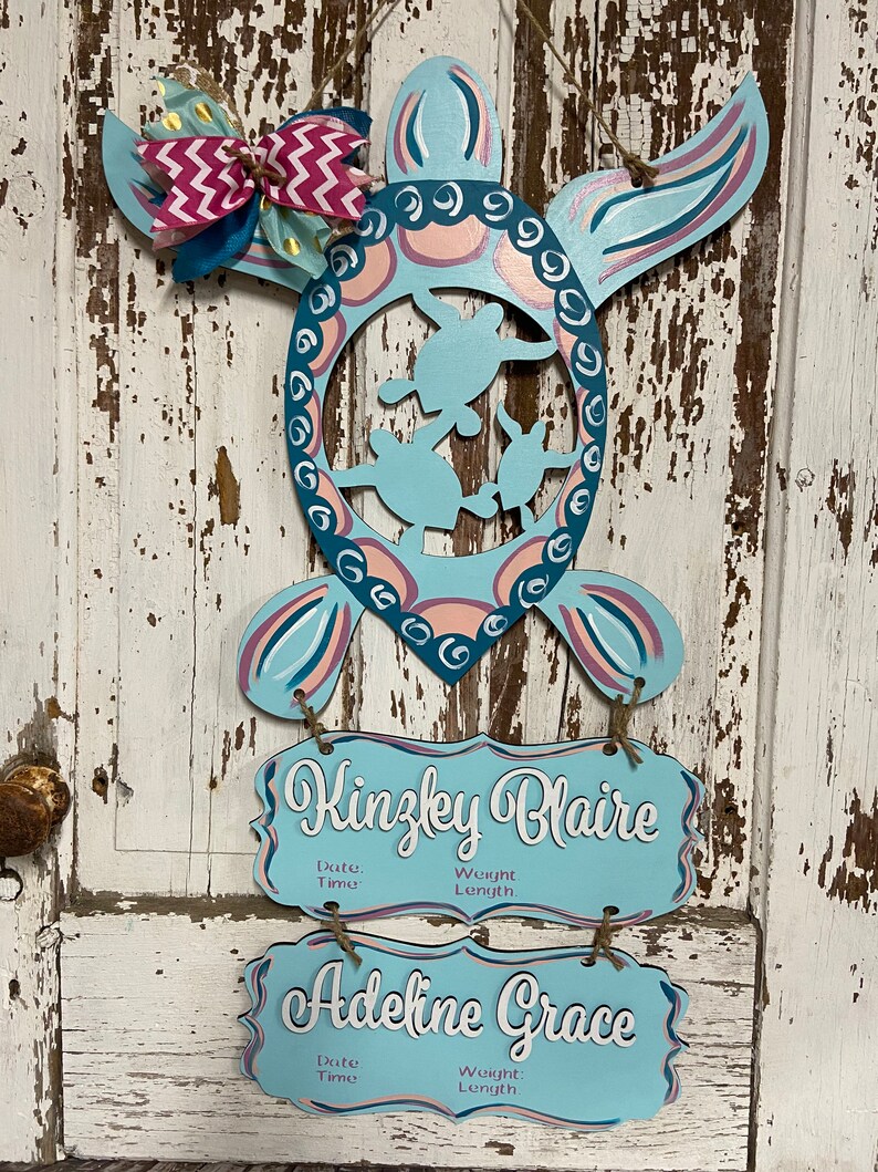 Sea Turtle for Twins Hospital Door Hanger Etsy