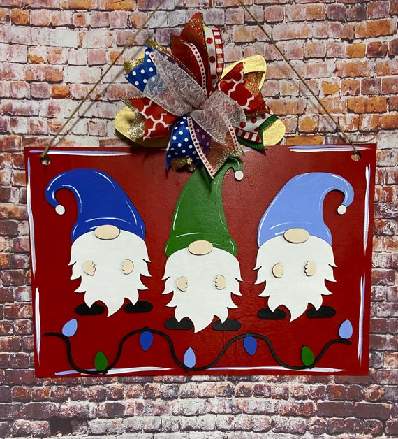 Gnomes on a Christmas present | Etsy