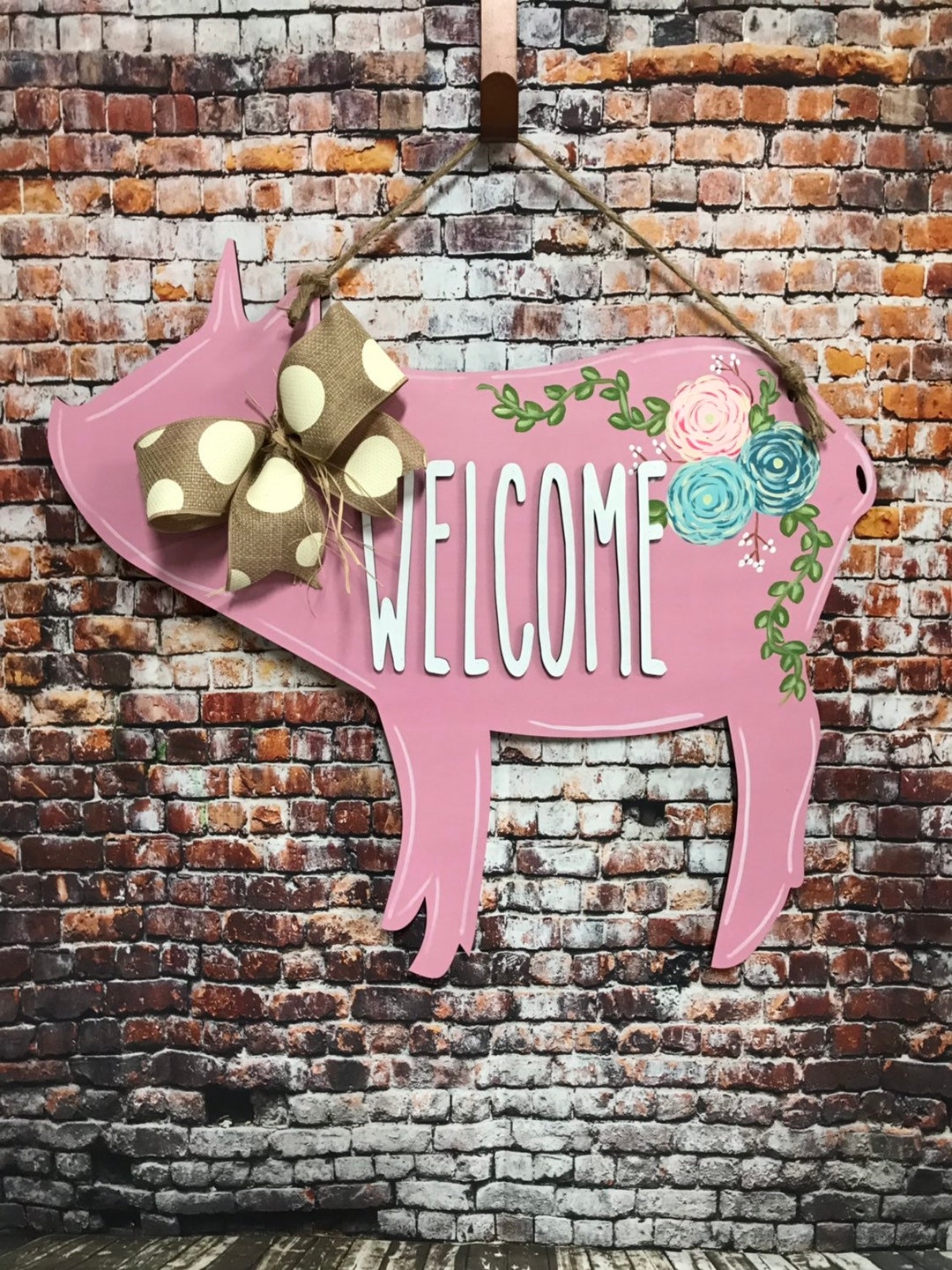 Handmade Pig Face Door Hanging