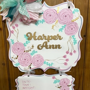 pink Baby door hanger