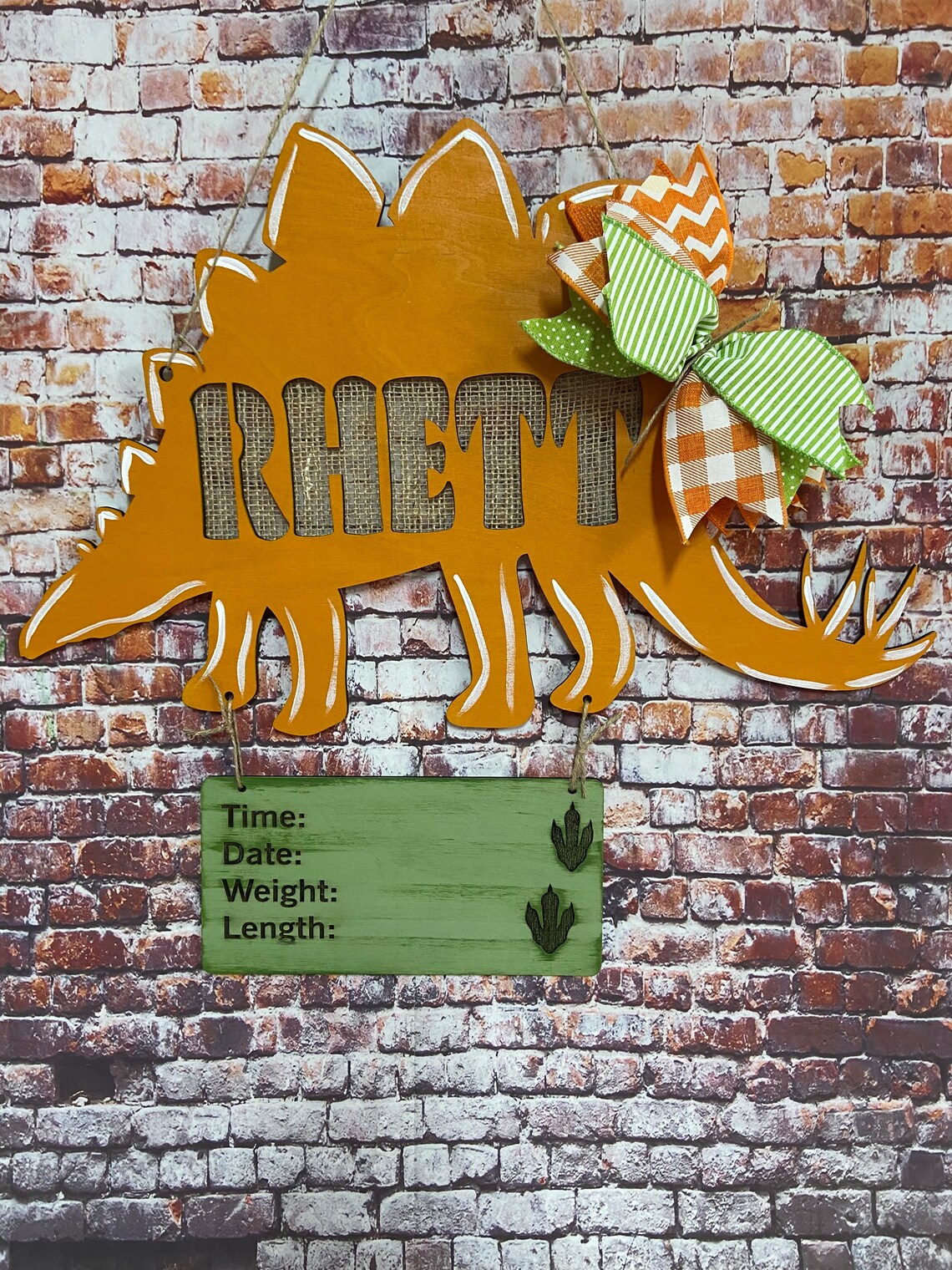 Dinosaur hospital baby door hanger Etsy