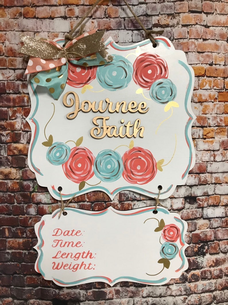 Baby door hanger hospital door hanger nursery gift ideas Etsy
