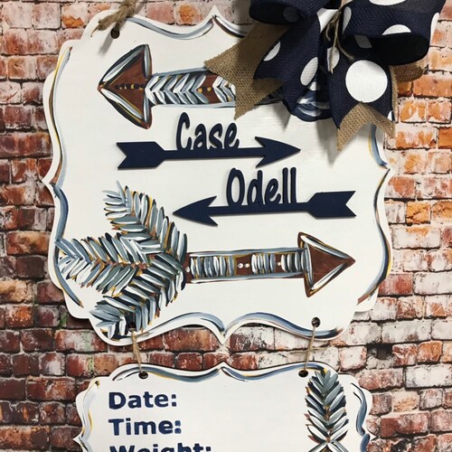 Football Baby Door Hanger Hospital Door Hanger Nursery Etsy