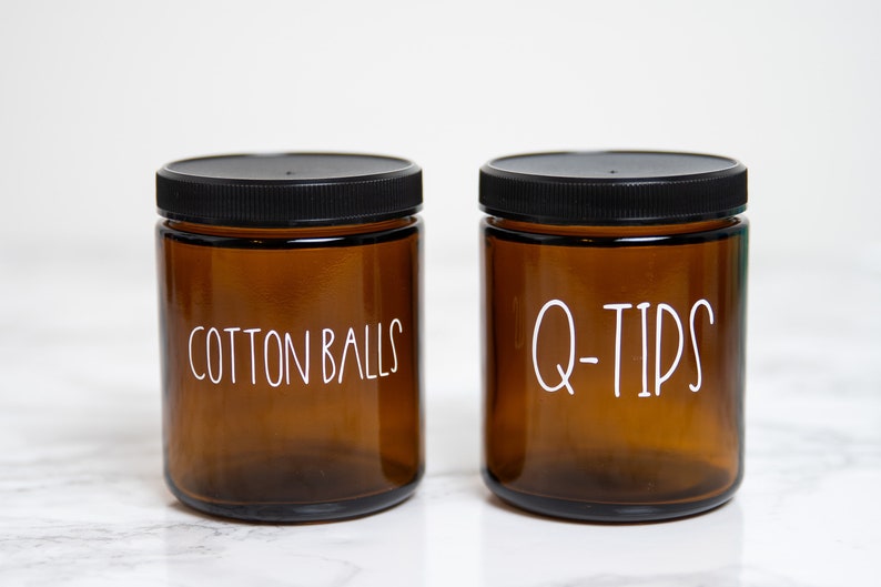 Farmhouse Bathroom Storage Qtip Jar for Bathroom Cotton Ball Etsy