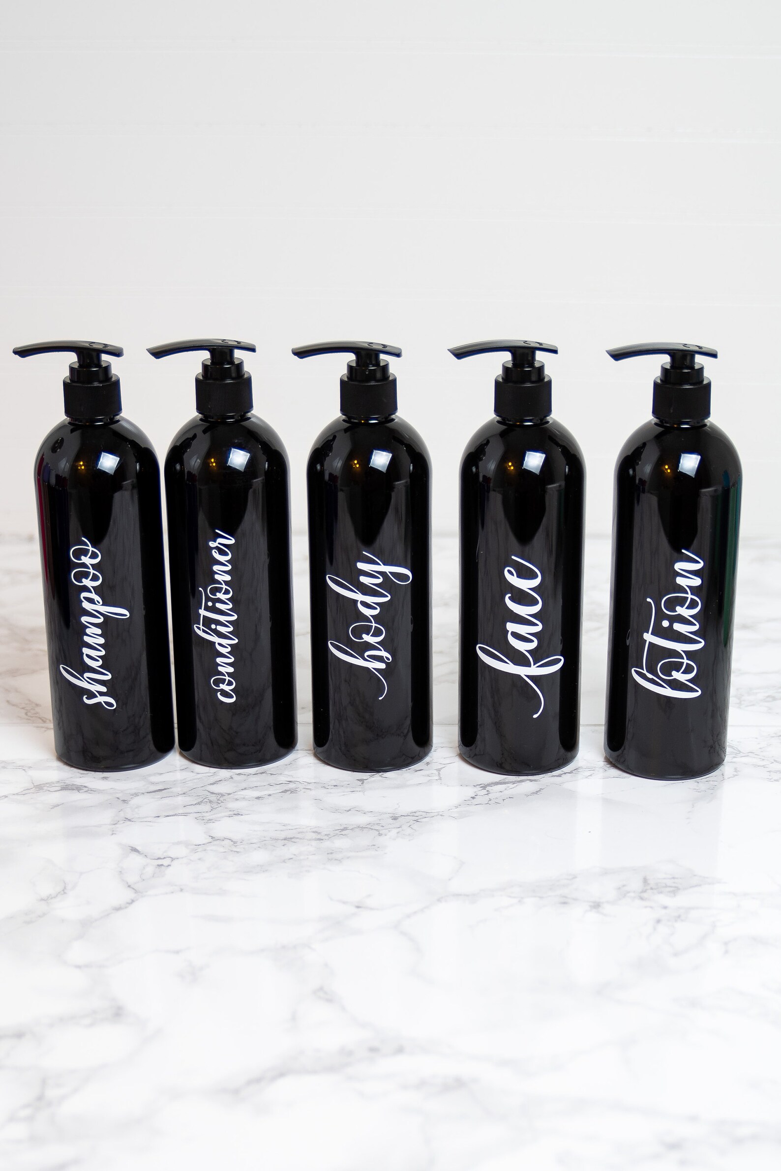 Shampoo and Conditioner Bottles Black Shower Accessories Etsy