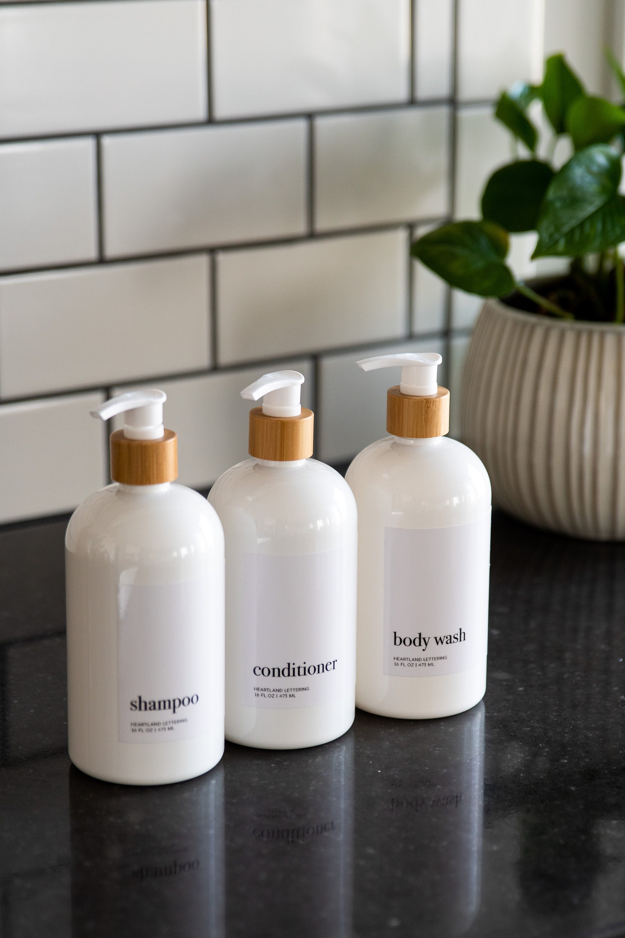 White Shampoo and Conditioner Bottles Minimalist Shampoo Etsy