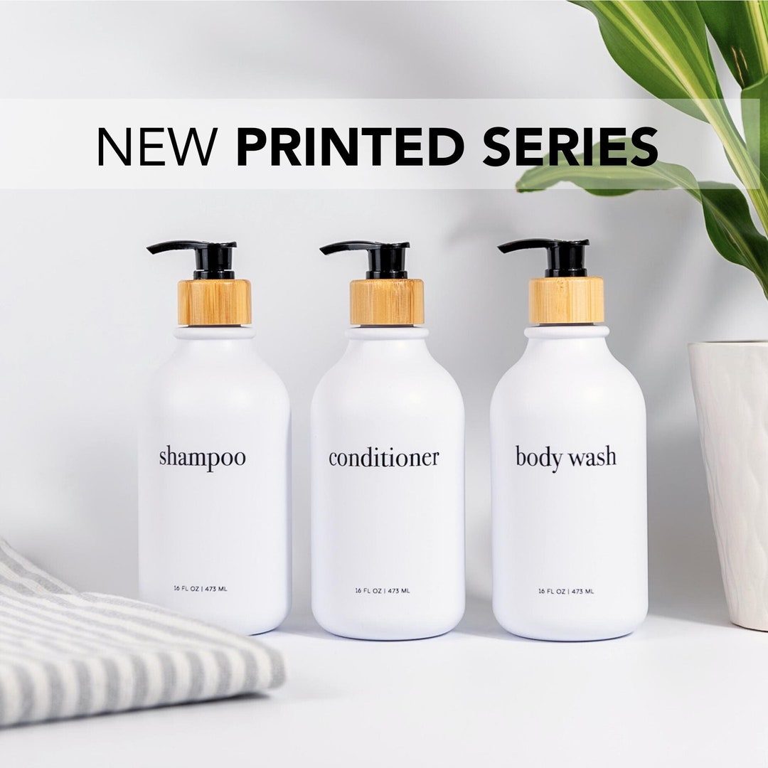 Shampoo and Conditioner Bottles Reusable Dispenser Set Etsy — free download