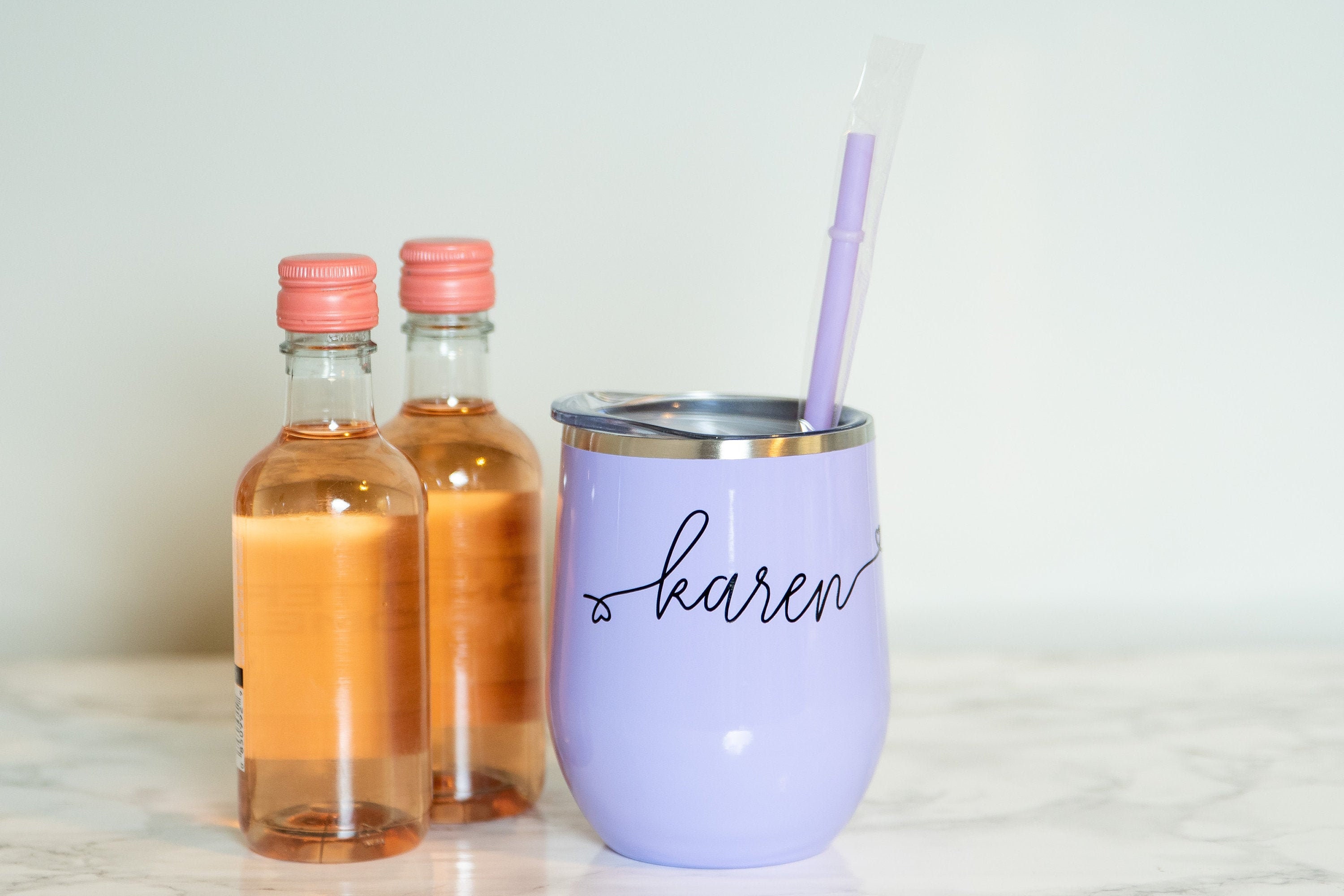 Personalized Wine Tumbler for Women, Pretty Wine Glasses, Personalize…