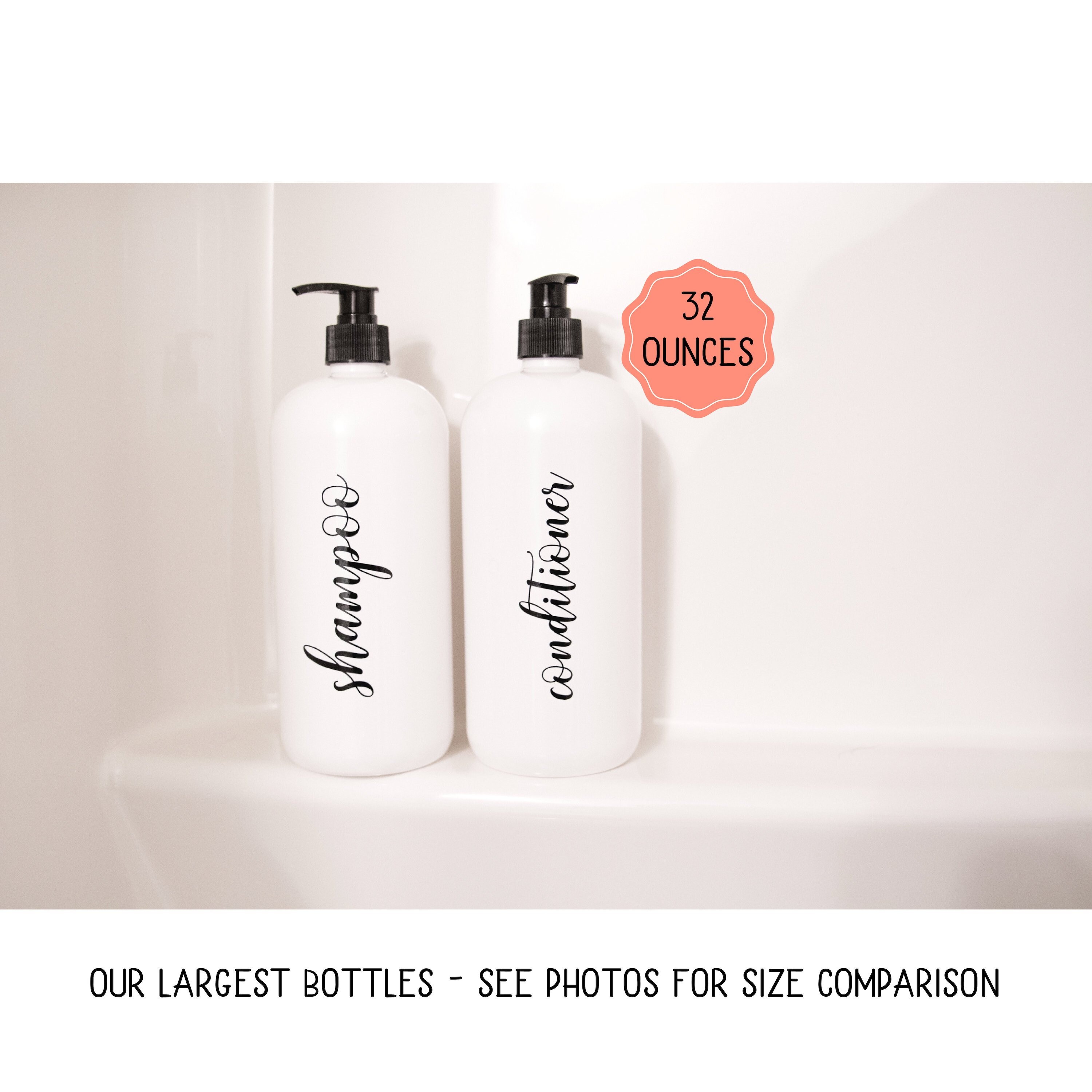 Large Shampoo Bottles 32 Oz Bottle With Pump Labeled Shampoo Etsy