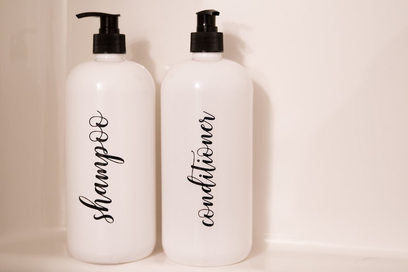 Large Shampoo Bottles 32 Oz Bottle With Pump Labeled Shampoo Etsy