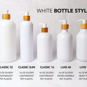 Set of 4 Shampoo Conditioner Body Wash Bottles, Face Wash Bottle, White Shampoo & Conditioner Bottles, Bathroom Organization, Minimal Decor image 10