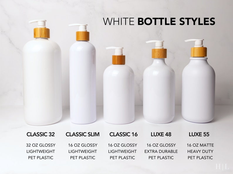 Set of 4 Shampoo Conditioner Body Wash Bottles, Face Wash Bottle, White Shampoo & Conditioner Bottles, Bathroom Organization, Minimal Decor image 10