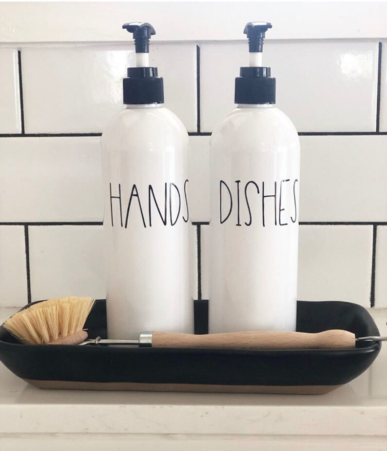Hands and Dishes Soap Dispenser White Kitchen Decor Etsy Italia