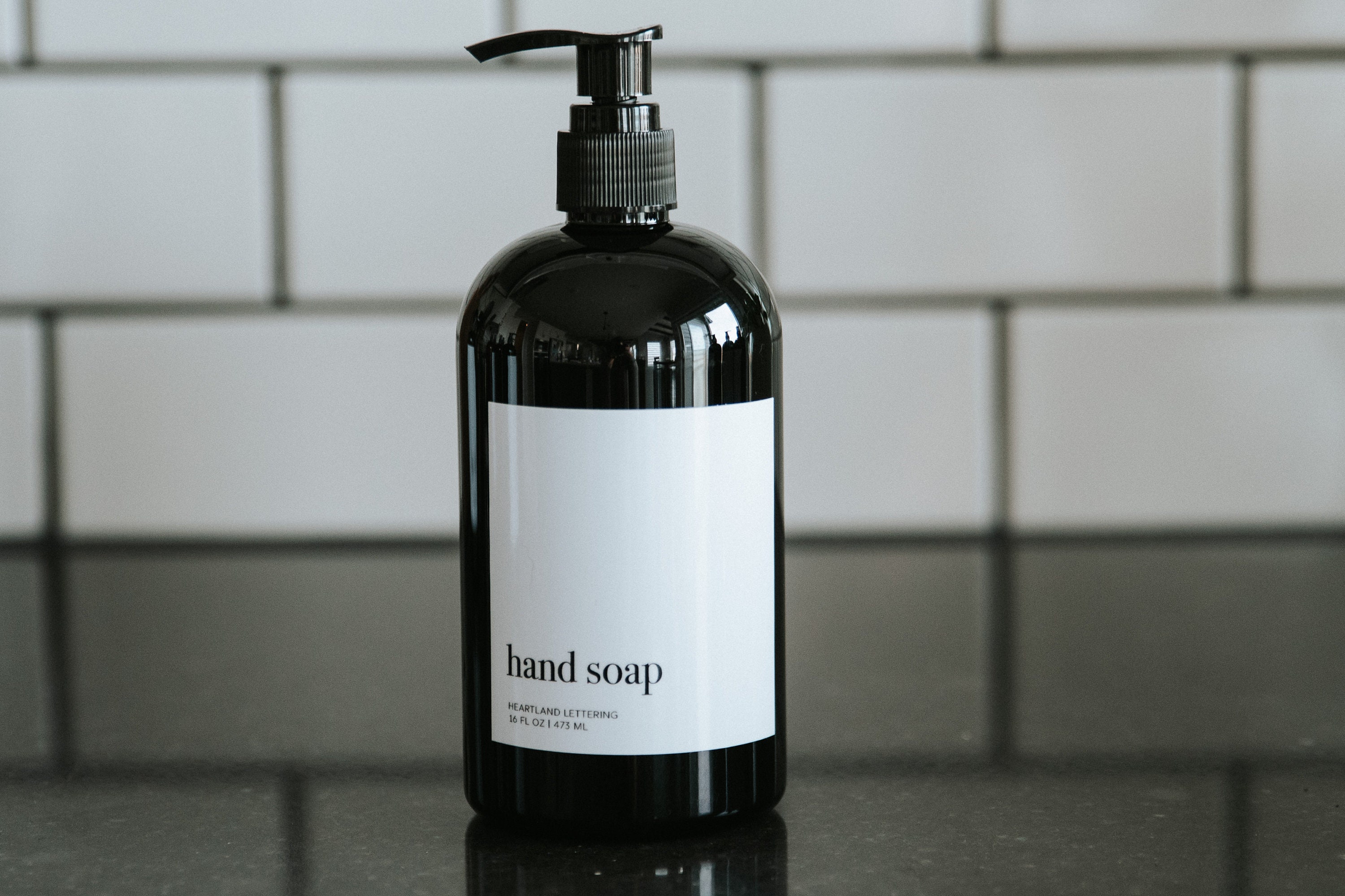 Glass Soap Dispenser Set - Handwritten Labels – HeartlandLettering