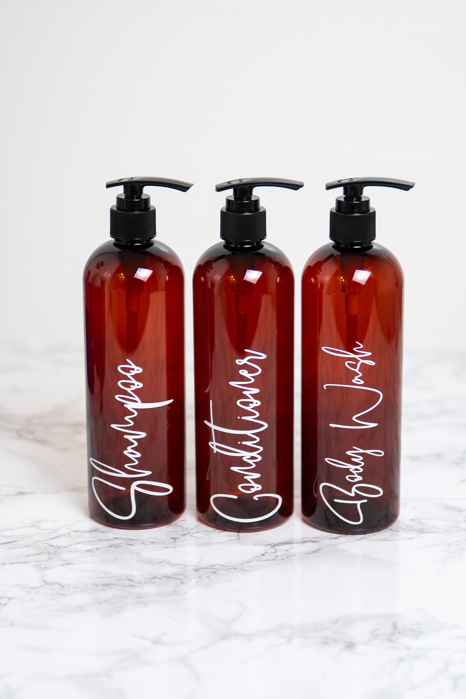 Amber Shampoo and Conditioner Bottles Plastic Modern Bathroom Etsy