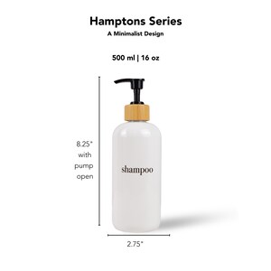 Shampoo and Conditioner Bottles: Refillable Dispenser Set With Waterproof Labels image 3