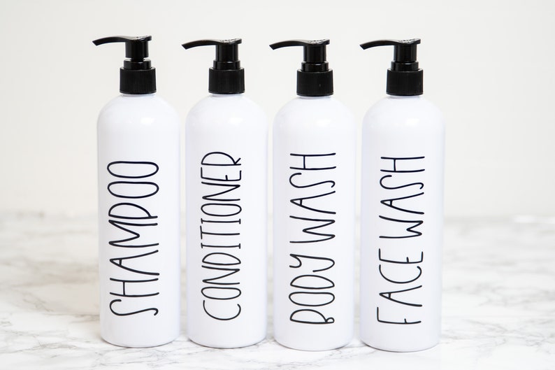 Bathroom Organization and Storage Plastic Shampoo and Conditioner Bottles with Pump Body Wash Bottles Bathroom Shower Decor
